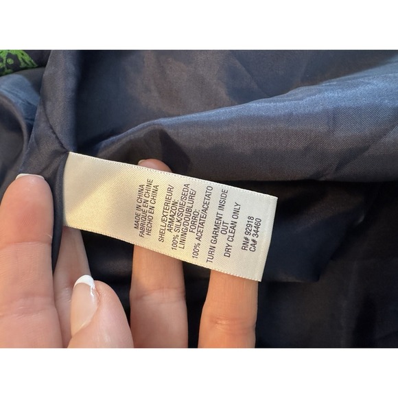 Juicy Couture Vintage Blue with Green Bows Silk Dress 12 NWT babydoll Holiday - Picture 9 of 16